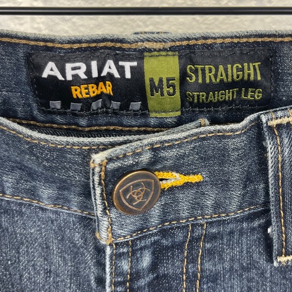 Ariat M5 Rebar Straight Leg Denim Jeans Mens 33x30 Workwear Minimalist Outdoors - Picture 14 of 15